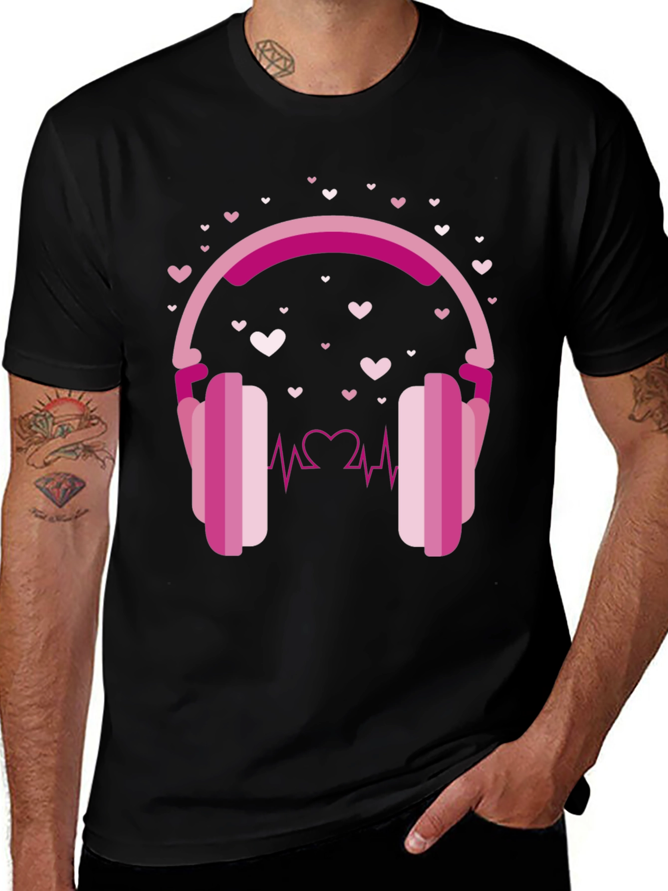 Heartbeat Headphones Graphic Tee