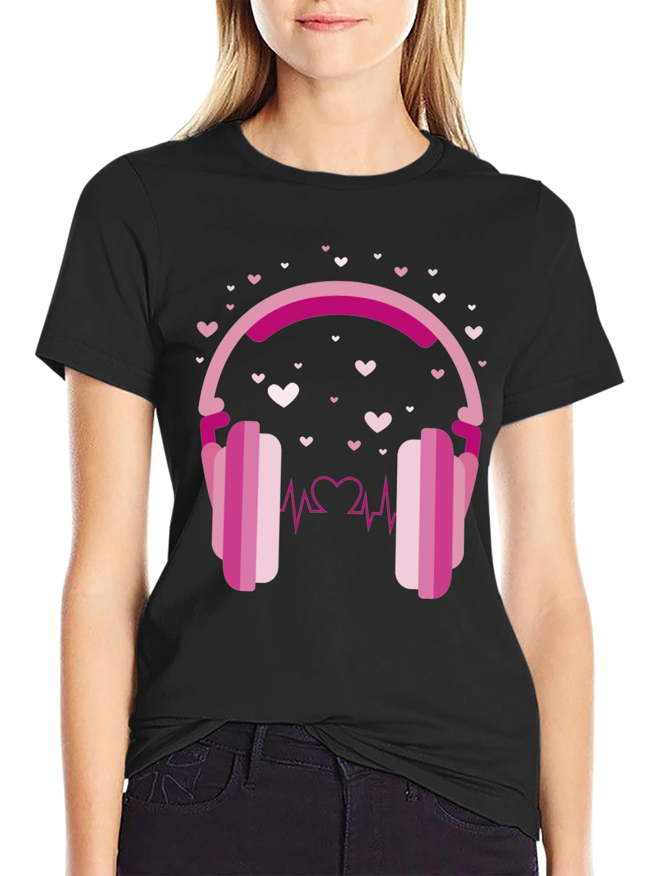 Heartbeat Headphones Graphic Tee