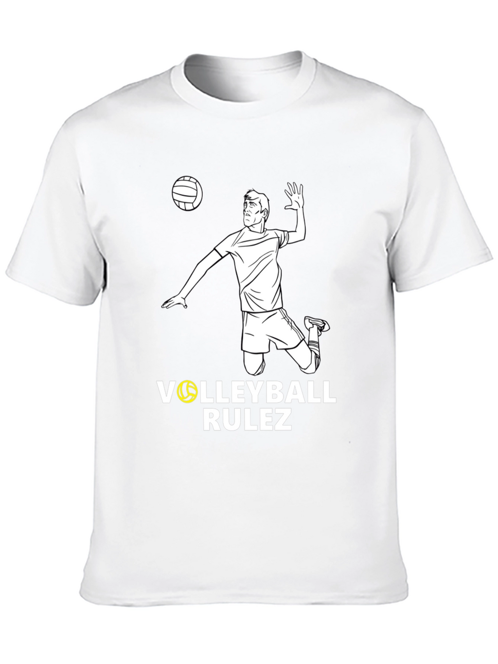 Volleyball Rulez Graphic T-Shirt - Black