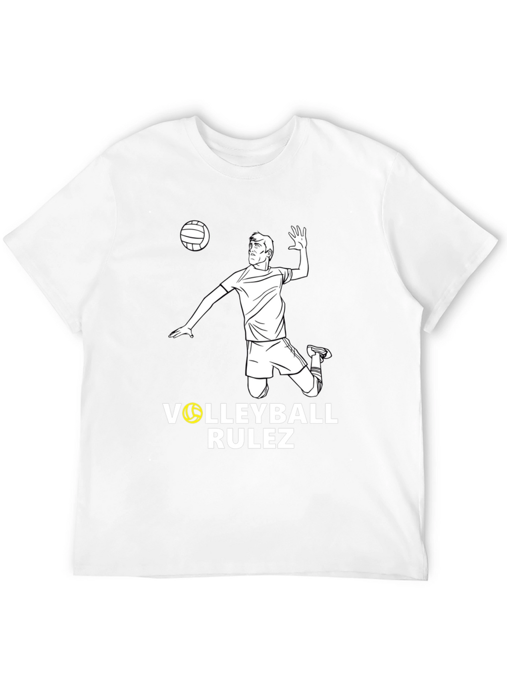 Volleyball Rulez Graphic T-Shirt - Black