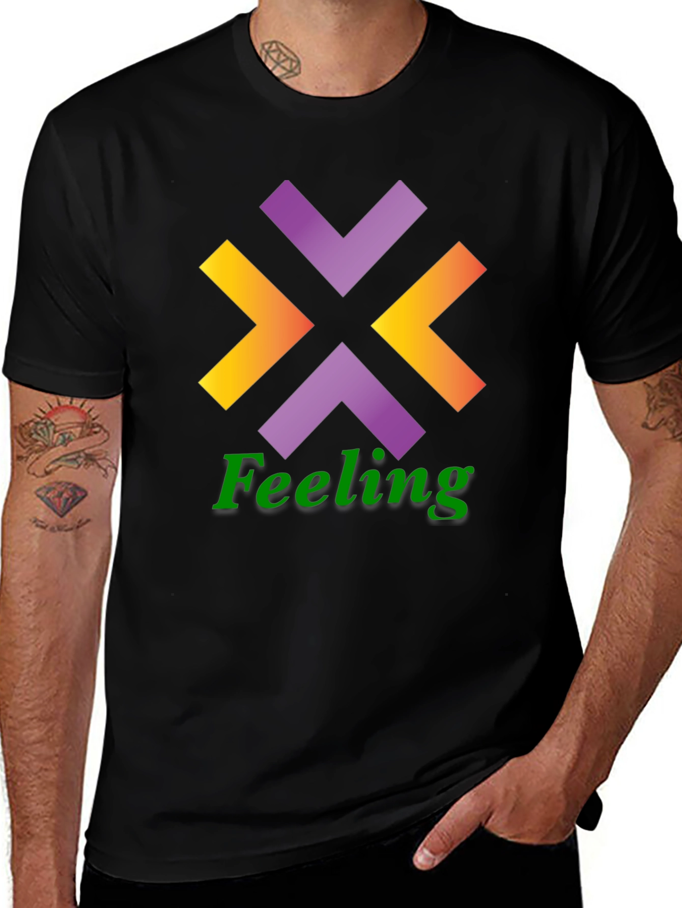 Abstract Symbol Mens Black T-Shirt