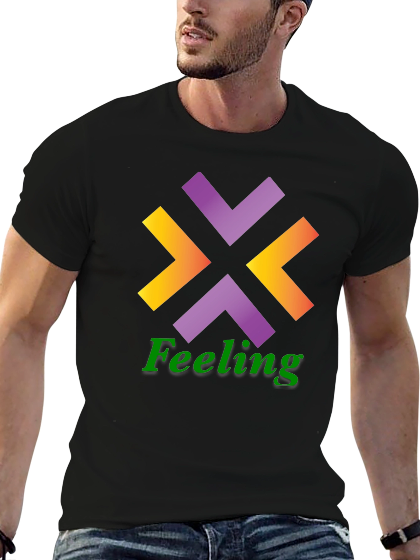 Abstract Symbol Mens Black T-Shirt