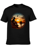 Fishing Sunset Graphic Tee