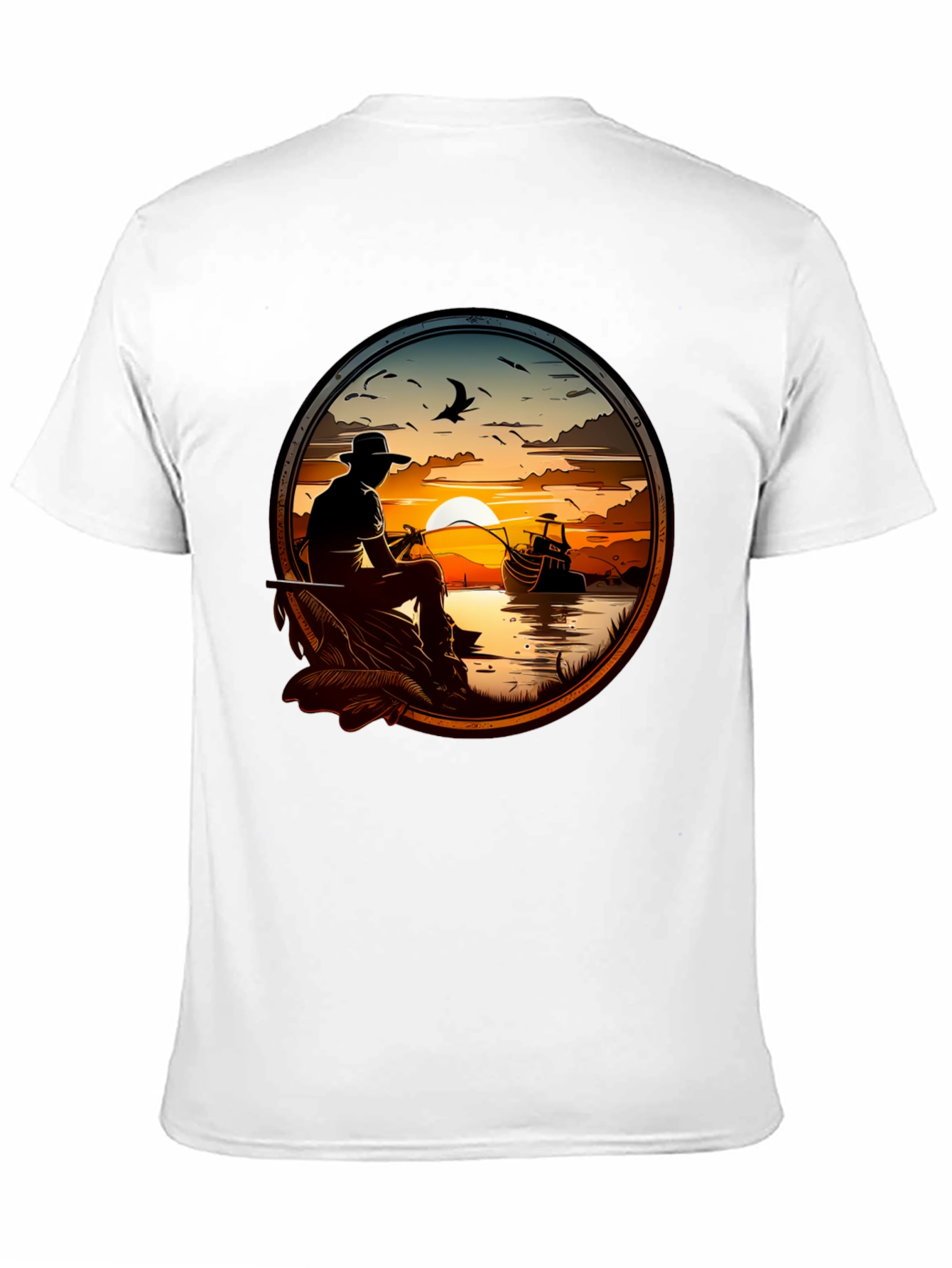 Fishing Sunset Graphic Tee