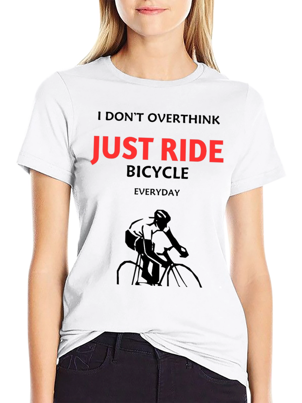 Just Ride Bicycle Graphic Tee - Everyday Cycling Shirt