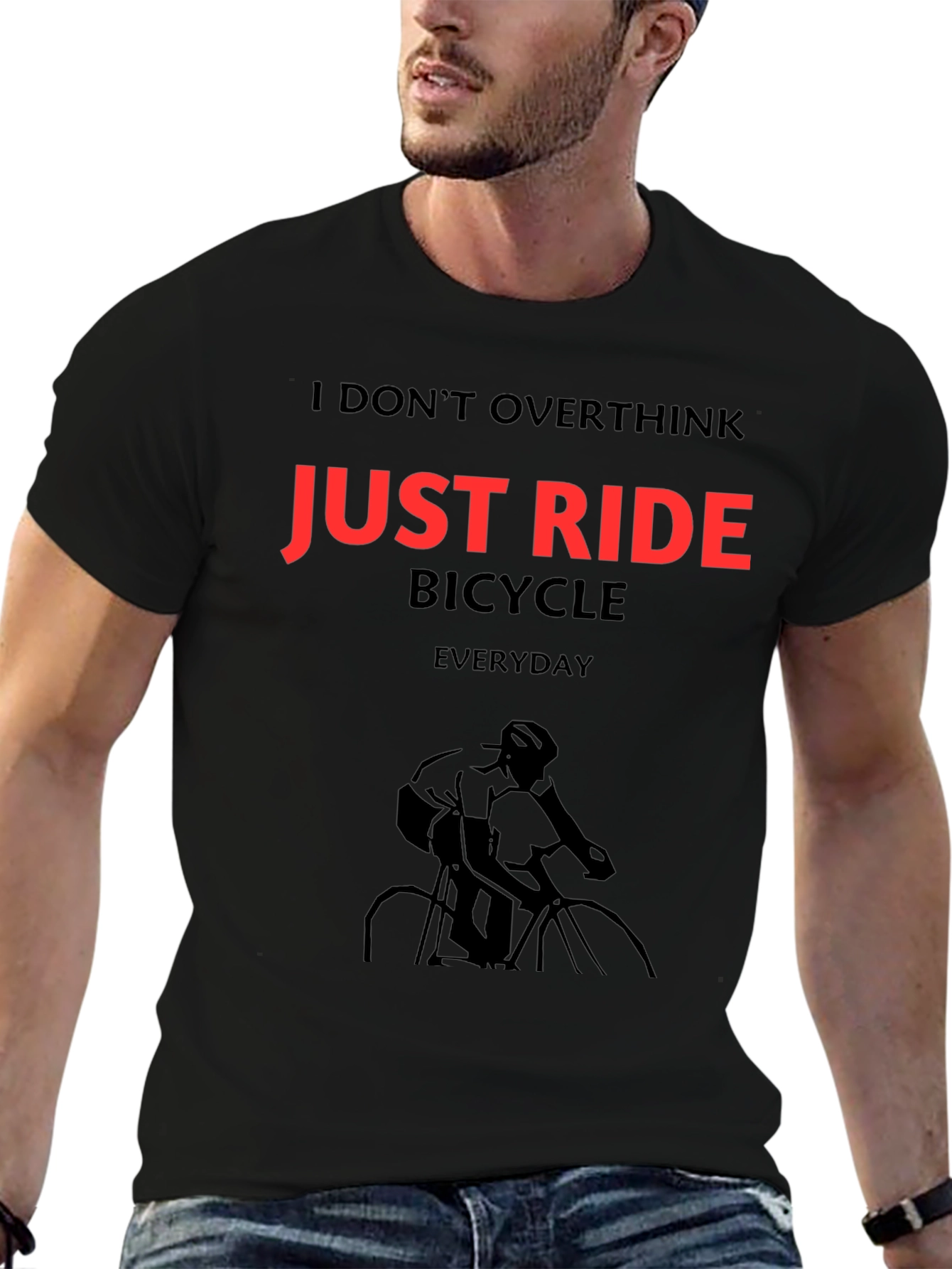 Just Ride Bicycle Graphic Tee - Everyday Cycling Shirt