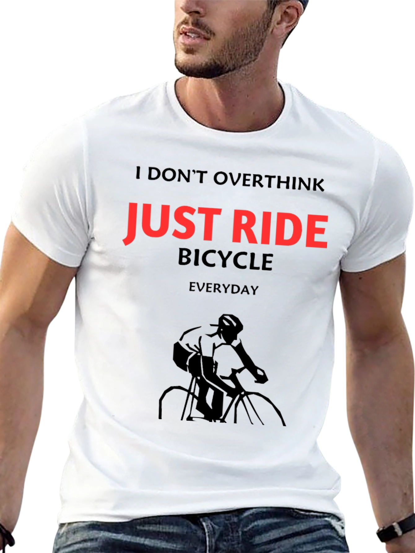 Just Ride Bicycle Graphic Tee - Everyday Cycling Shirt