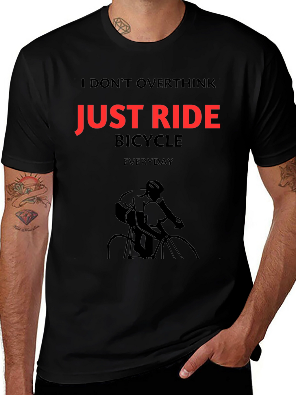 Just Ride Bicycle Graphic Tee - Everyday Cycling Shirt
