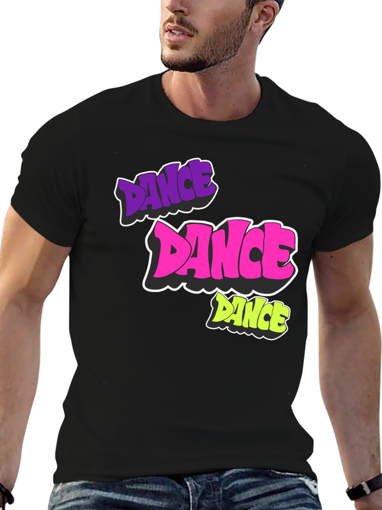Dance Graphic Black T-Shirt - Funky & Bold