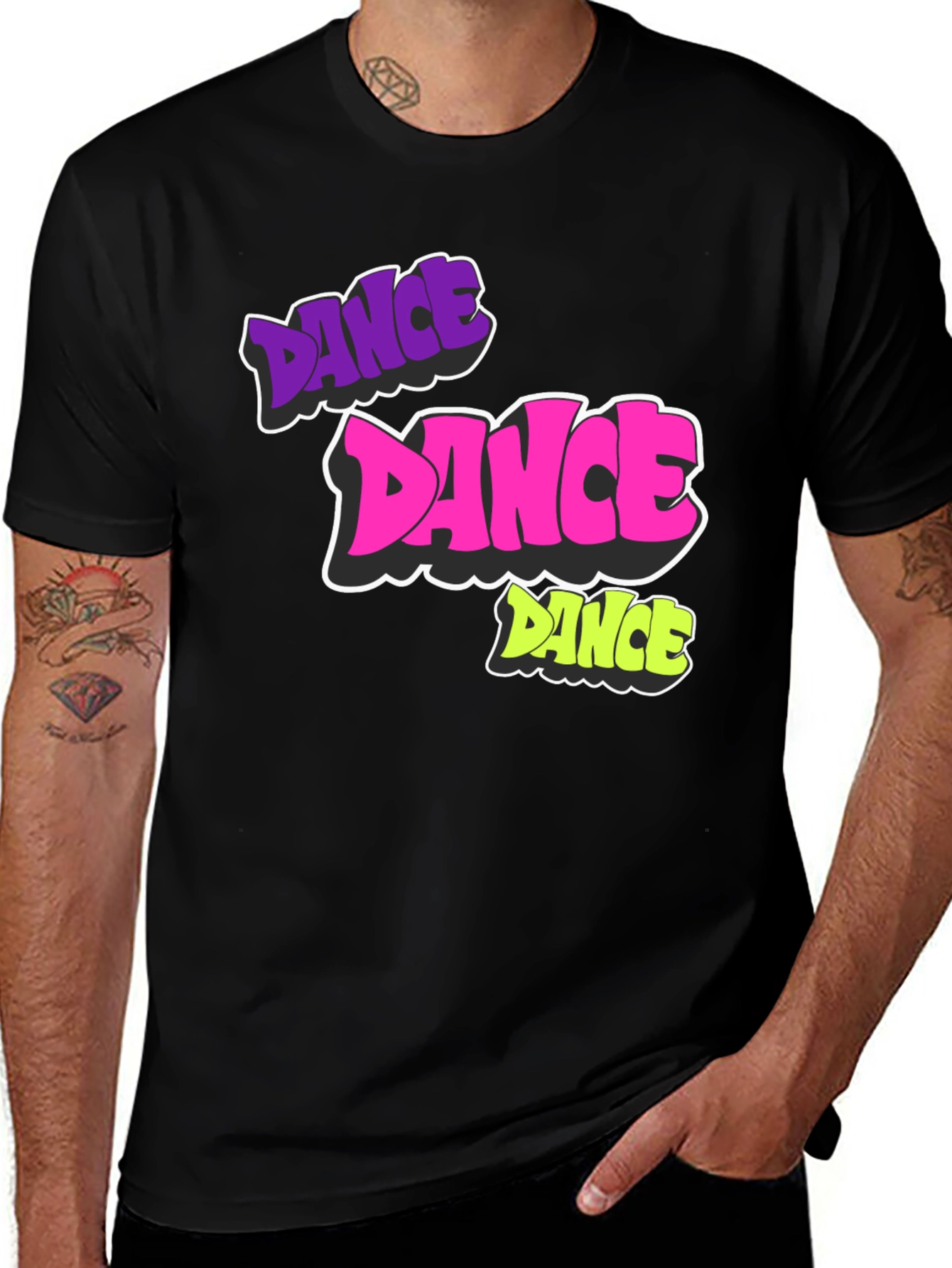 Dance Graphic Black T-Shirt - Funky & Bold