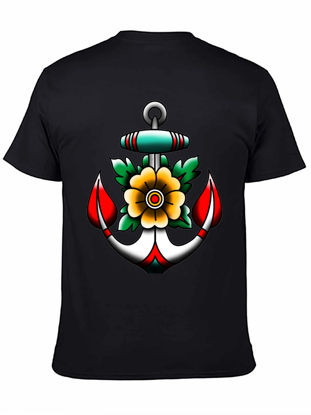Anchor and Flower Graphic Tee