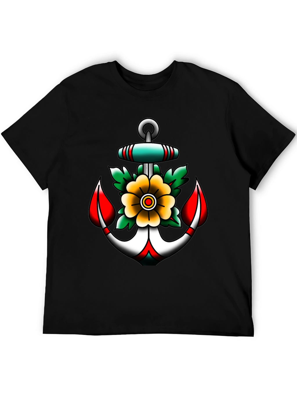 Anchor and Flower Graphic Tee