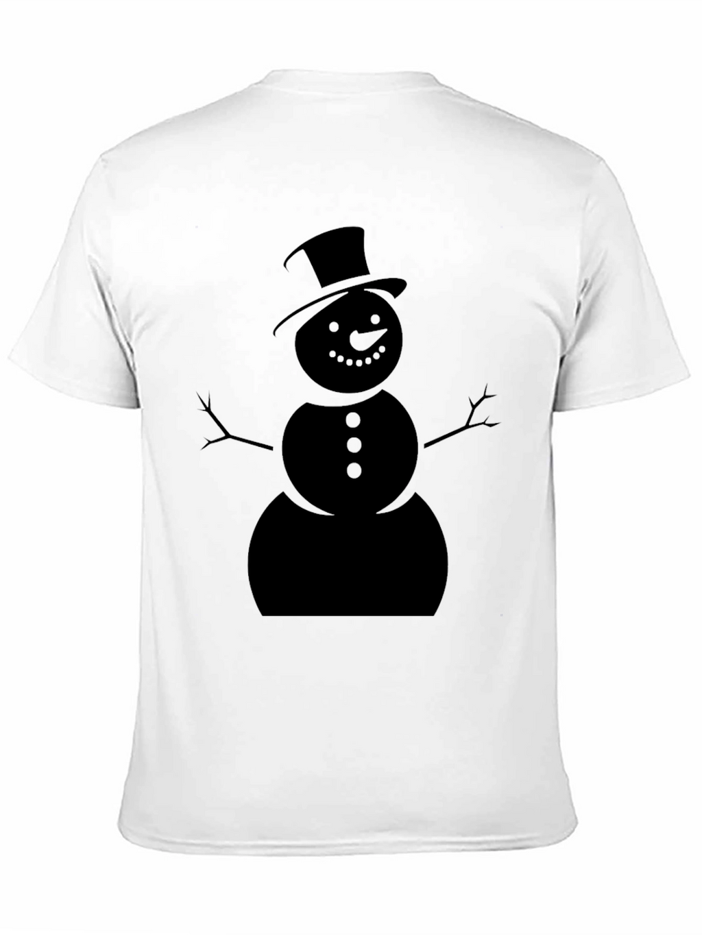 Festive Snowman Graphic Tee - Black