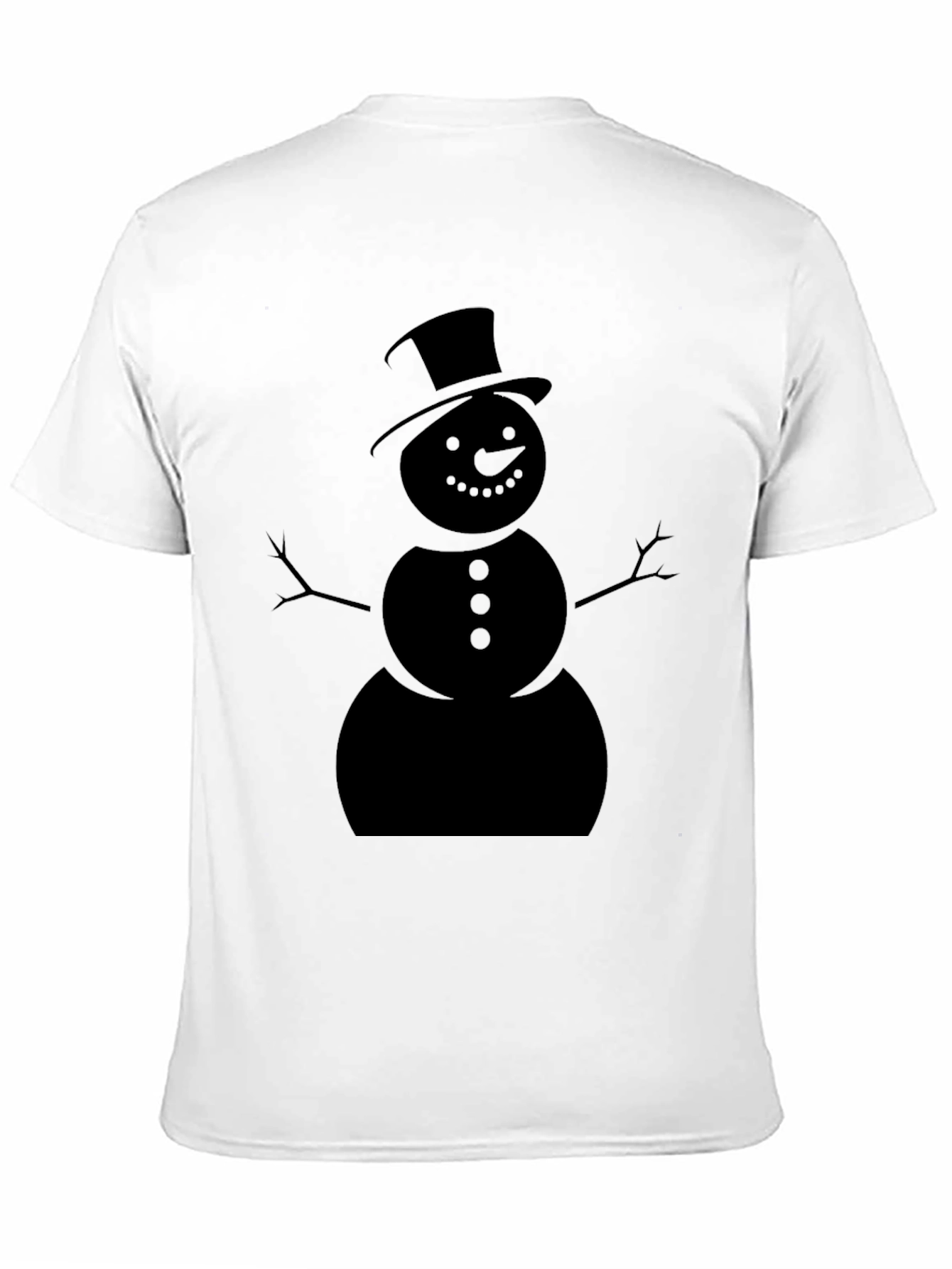 Festive Snowman Graphic Tee - Black