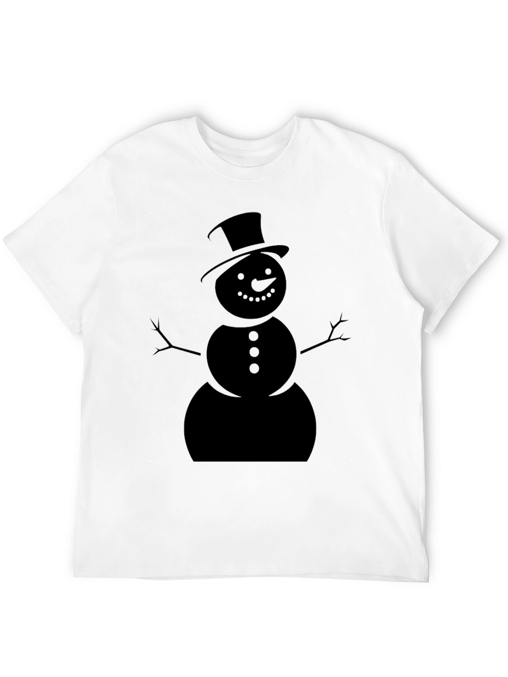 Festive Snowman Graphic Tee - Black