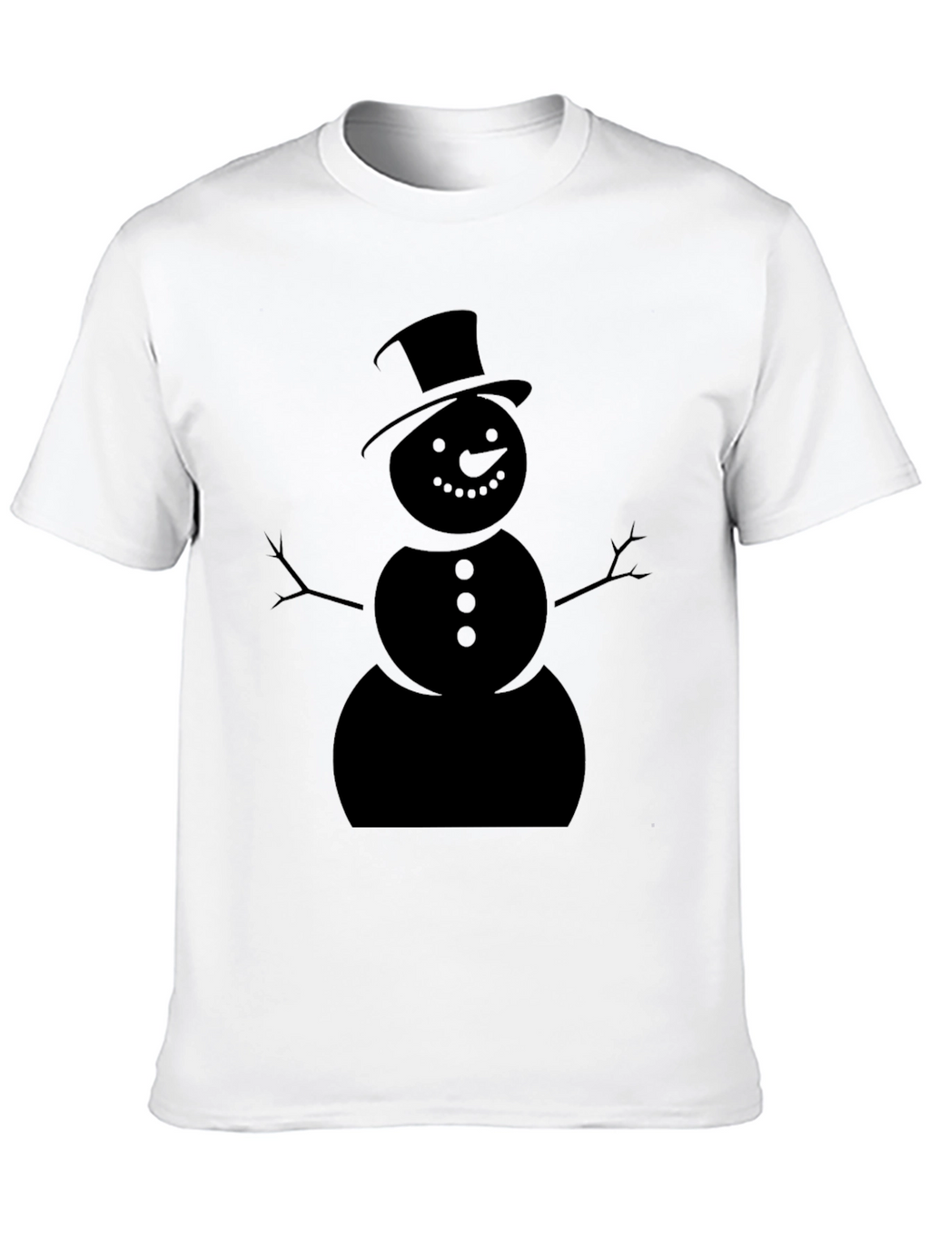 Festive Snowman Graphic Tee - Black