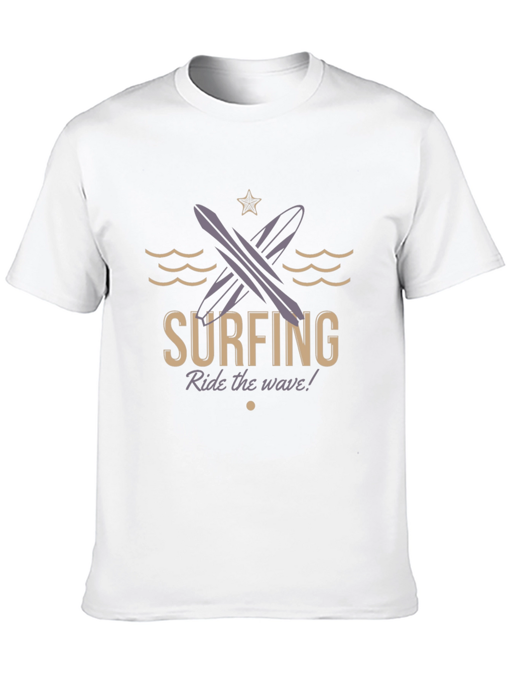 Surfing Ride the Wave Black T-Shirt