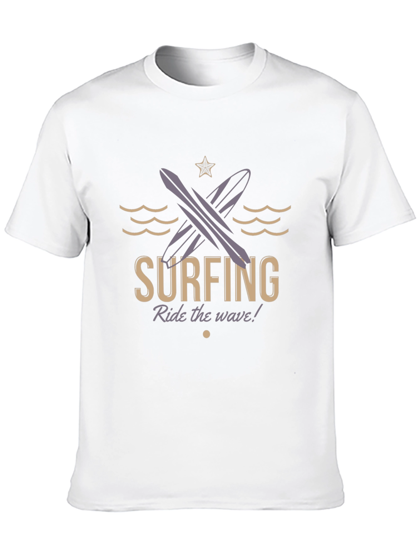 Surfing Ride the Wave Black T-Shirt