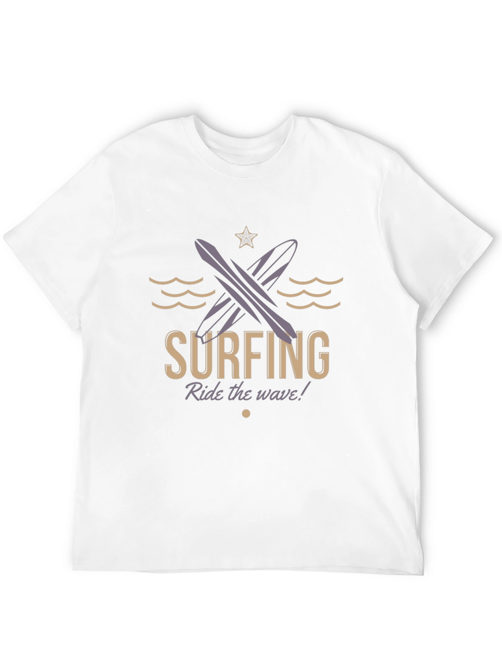 Surfing Ride the Wave Black T-Shirt
