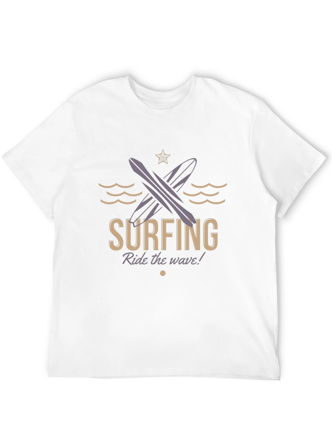 Surfing Ride the Wave Black T-Shirt