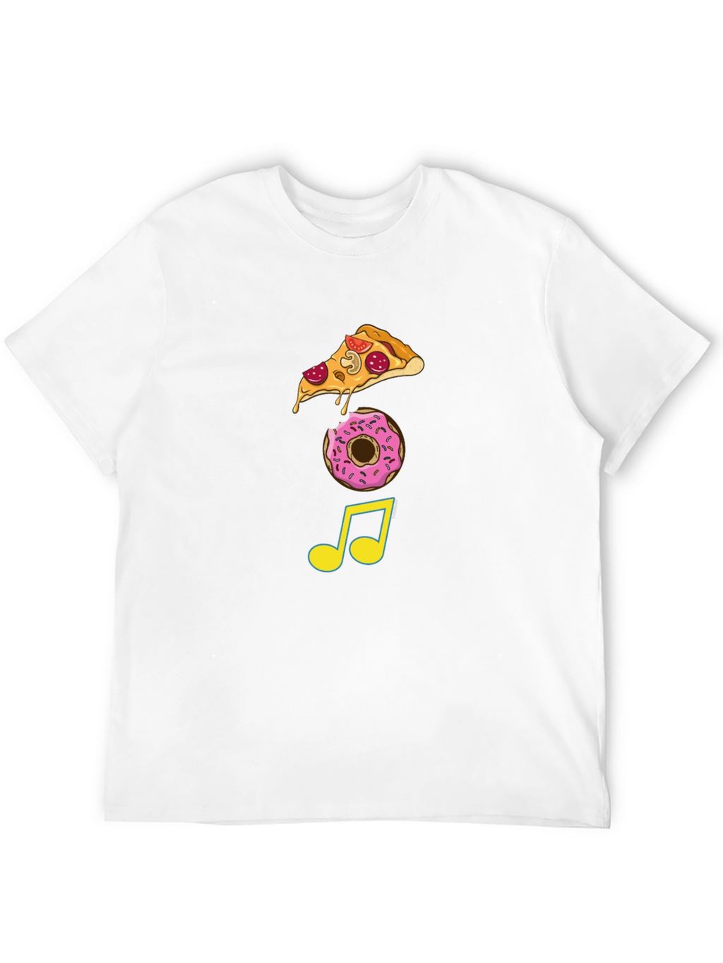Pizza Donut Music Note Graphic Tee