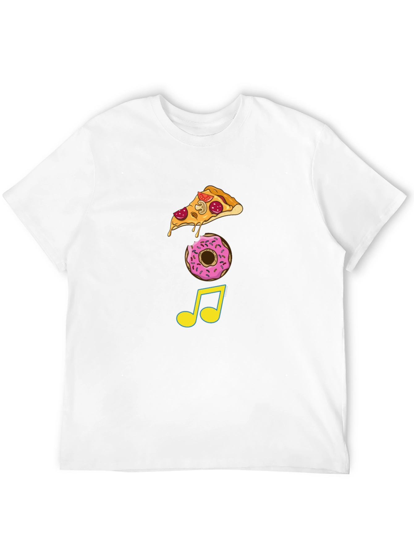 Pizza Donut Music Note Graphic Tee