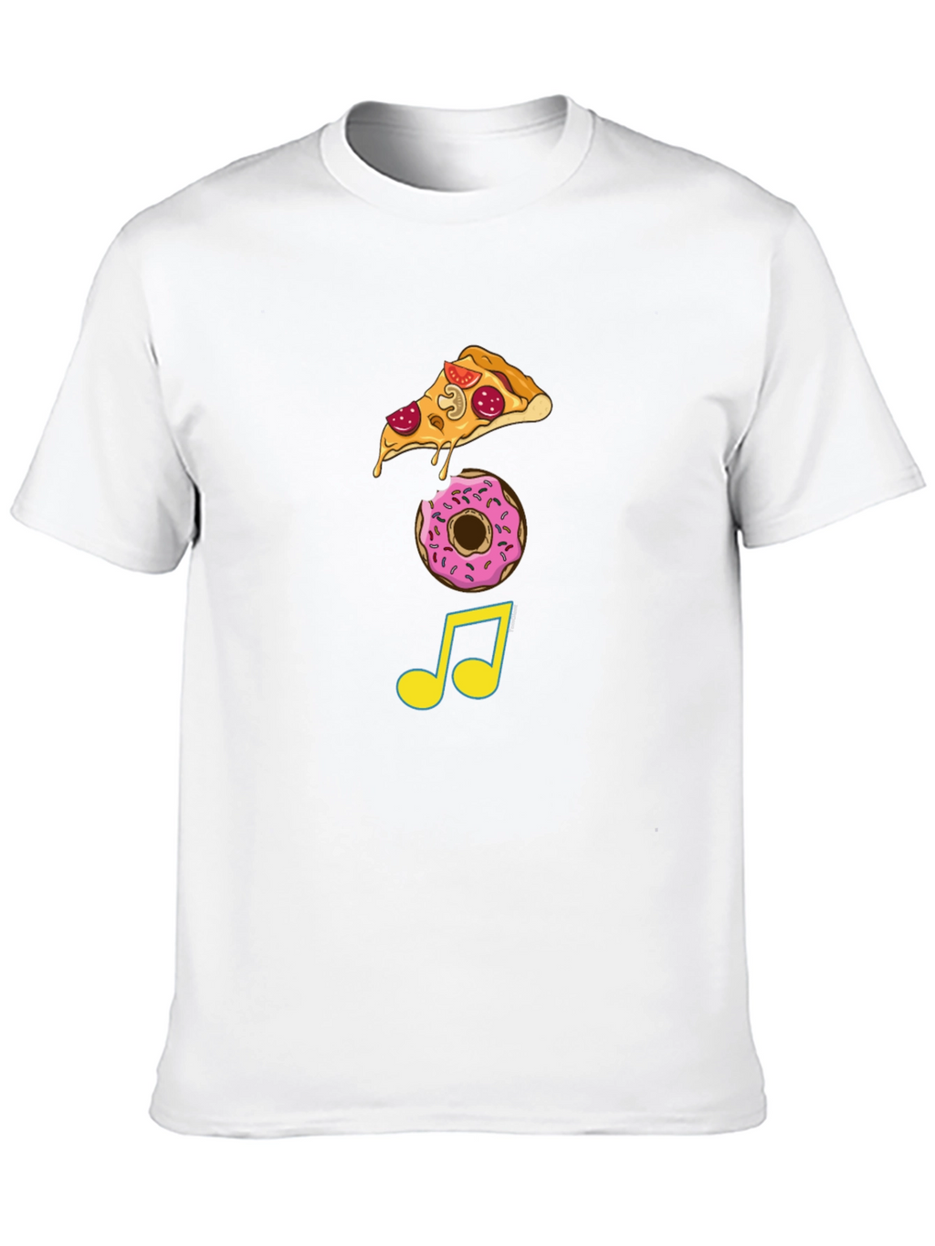 Pizza Donut Music Note Graphic Tee