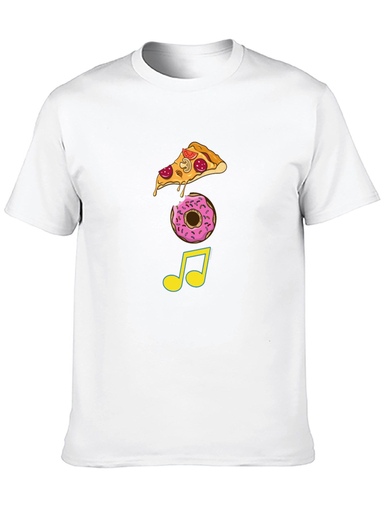 Pizza Donut Music Note Graphic Tee