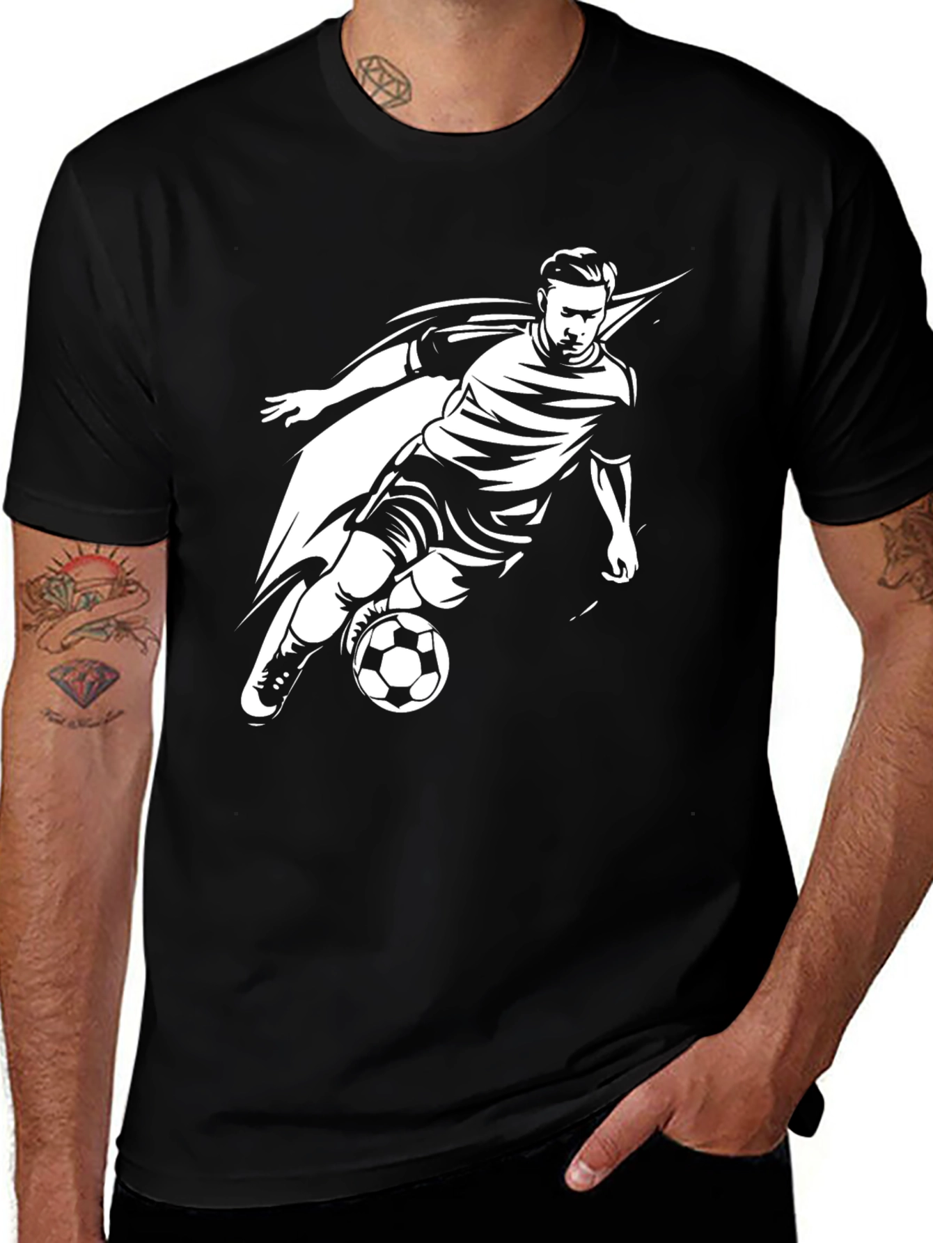 Mens Soccer Graphic Tee - Black