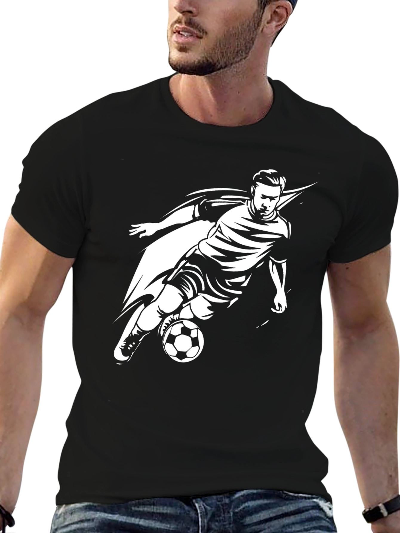 Mens Soccer Graphic Tee - Black
