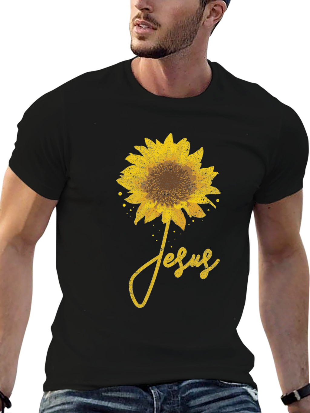 Sunflower Jesus Graphic T-Shirt