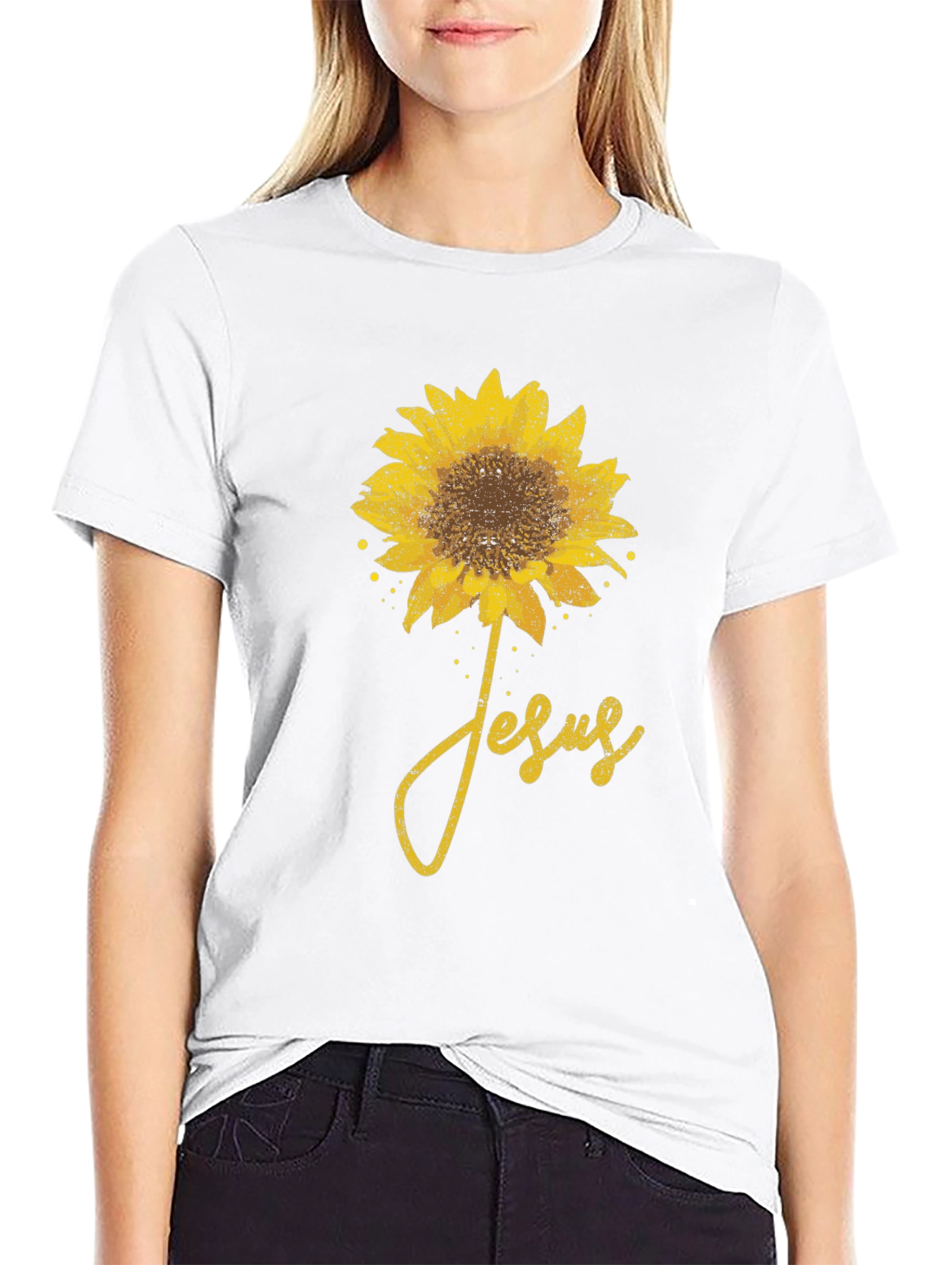 Sunflower Jesus Graphic T-Shirt