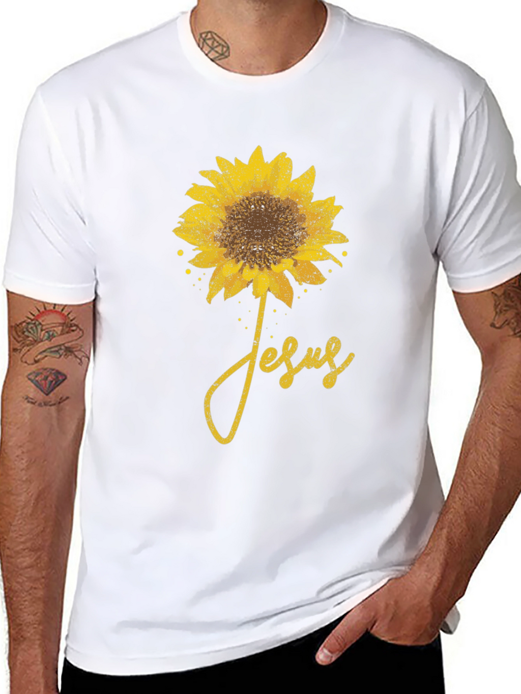 Sunflower Jesus Graphic T-Shirt