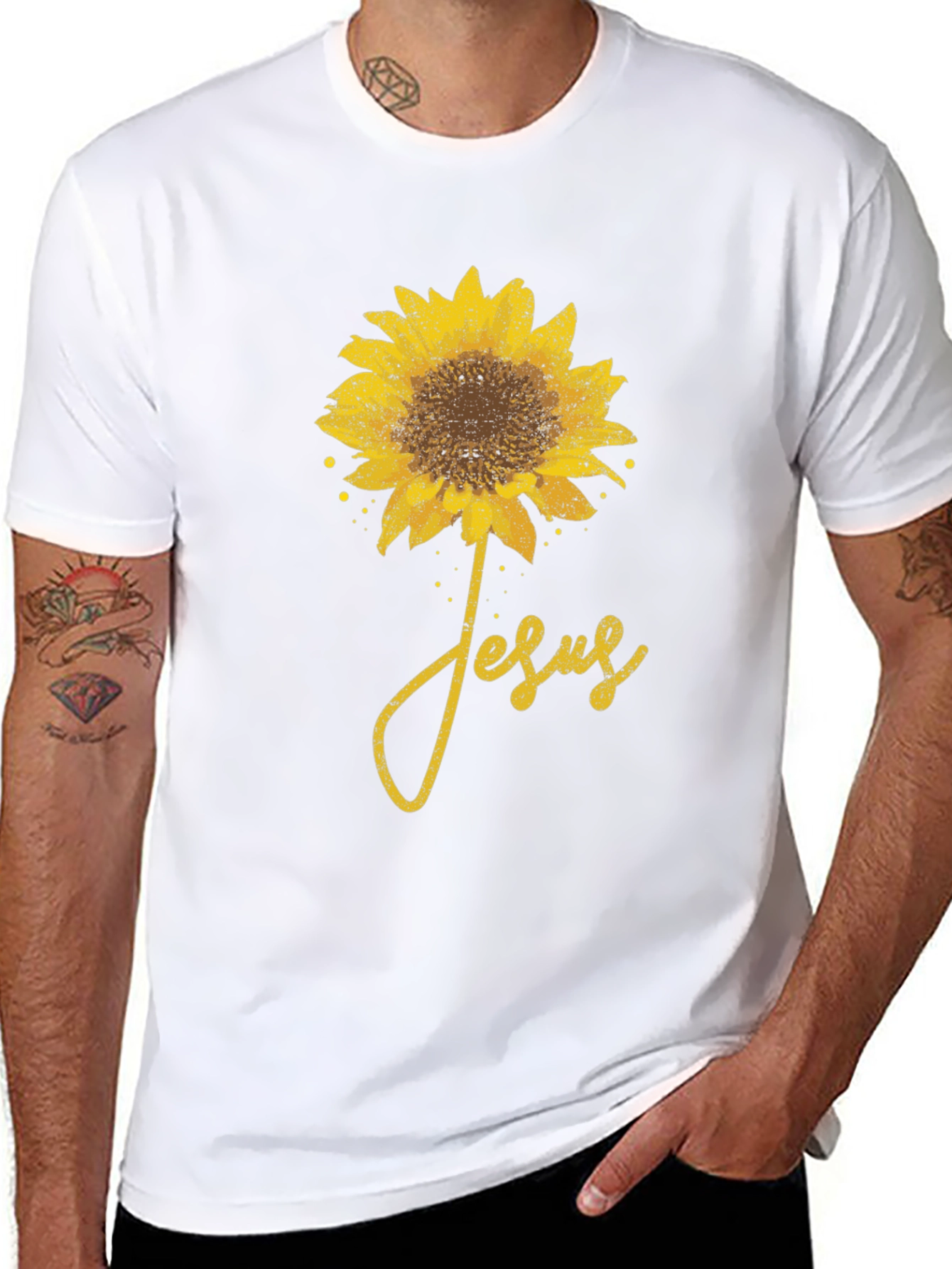 Sunflower Jesus Graphic T-Shirt