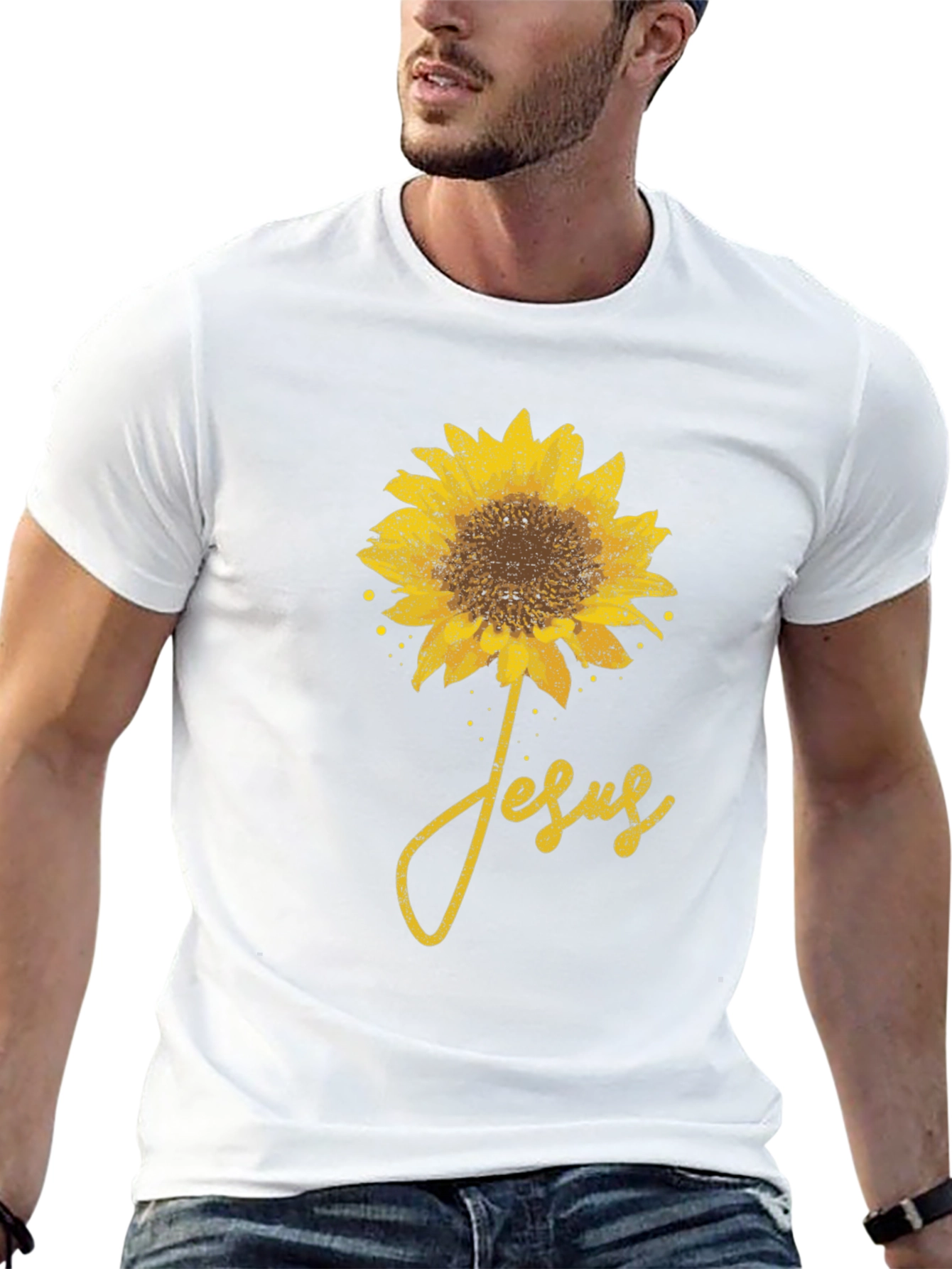 Sunflower Jesus Graphic T-Shirt