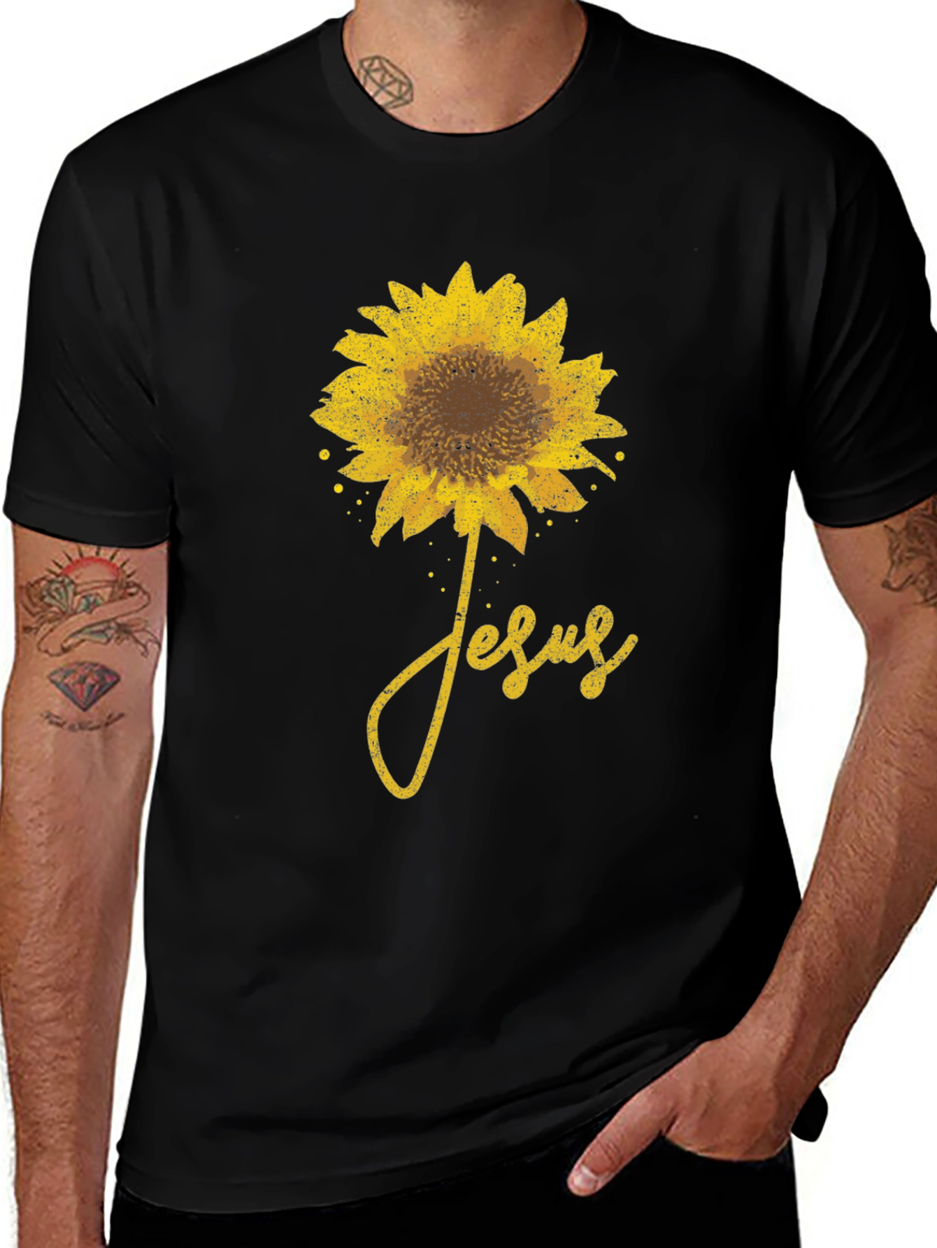 Sunflower Jesus Graphic T-Shirt