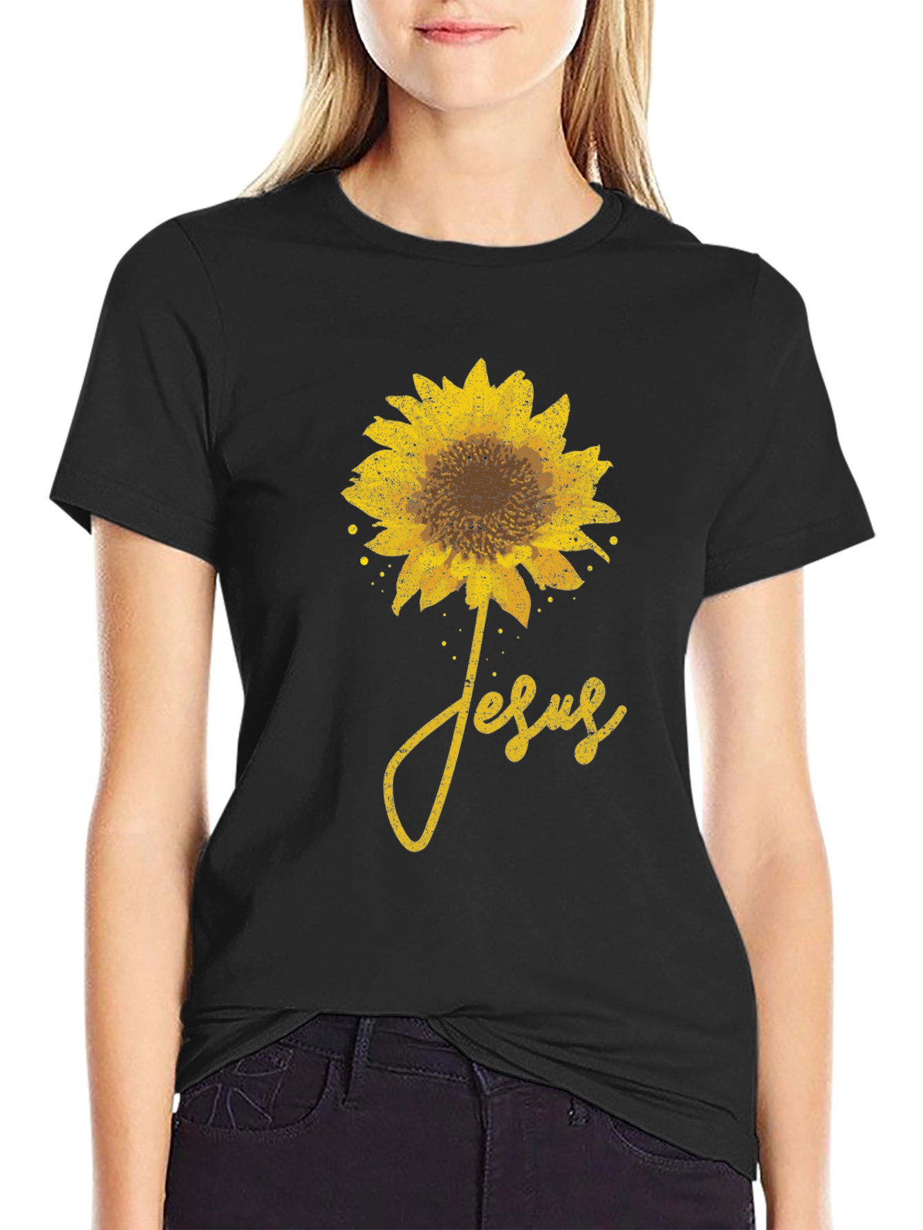 Sunflower Jesus Graphic T-Shirt