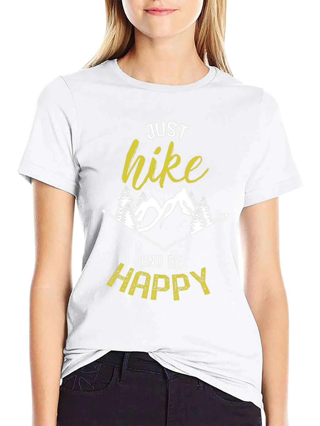 Just Hike and Be Happy Black Graphic Tee