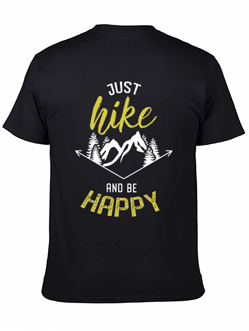 Just Hike and Be Happy Black Graphic Tee