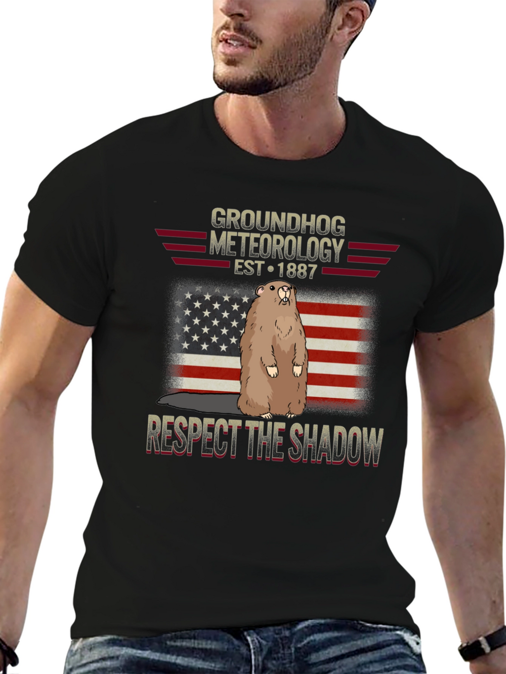 Groundhog Meteorology T-Shirt - Respect The Shadow