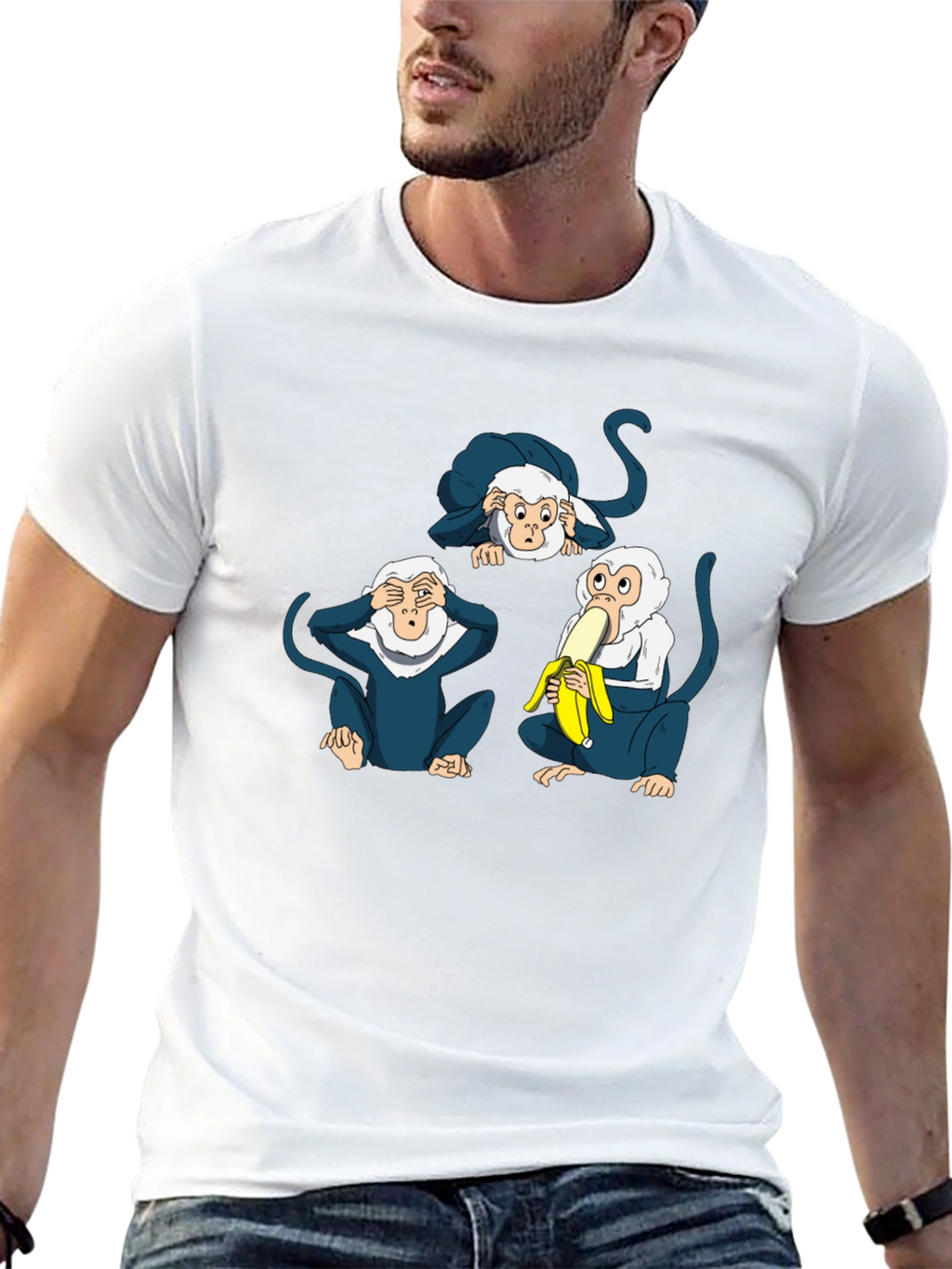 Novelty Monkey See Hear Speak T-Shirt