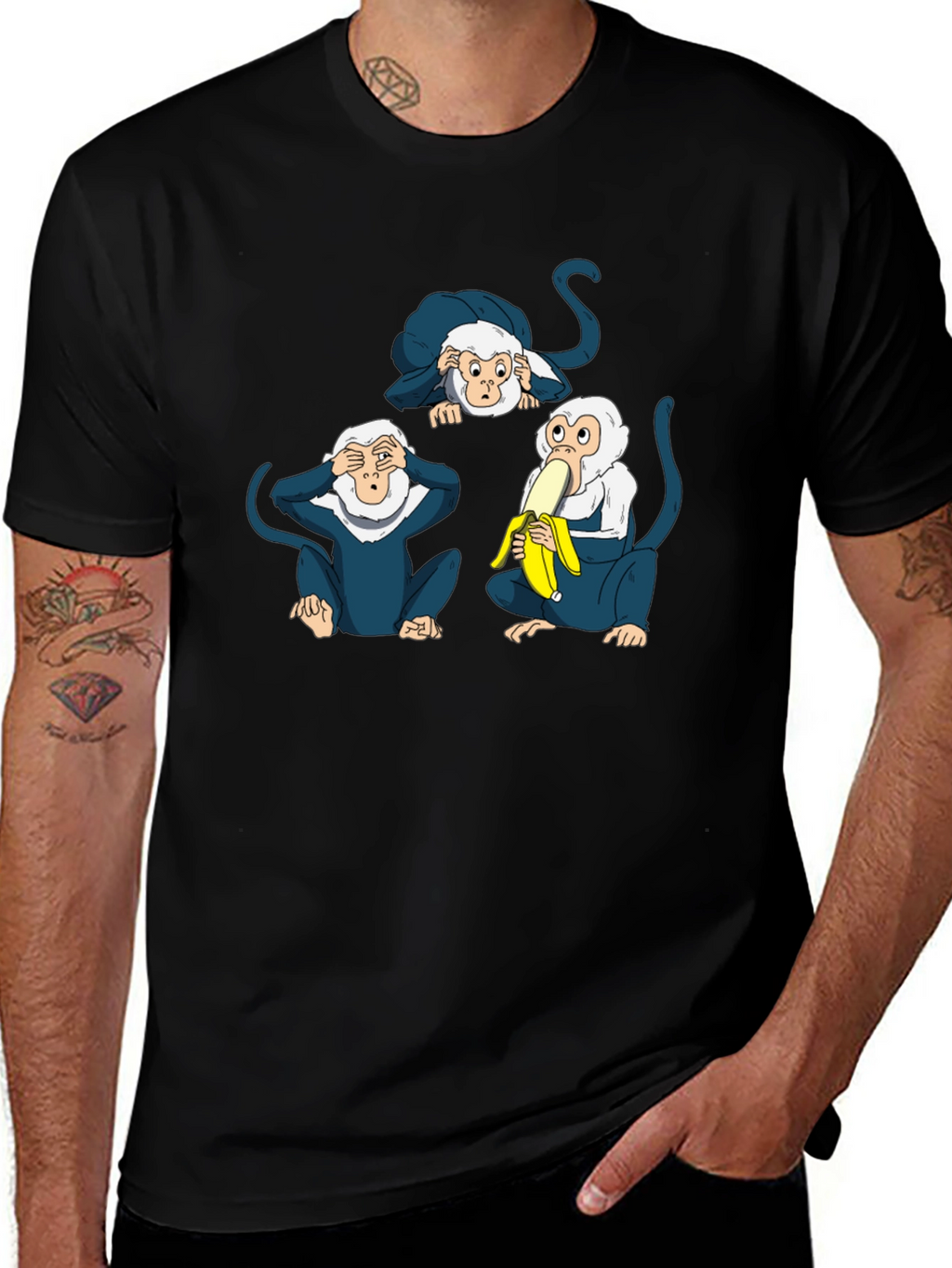 Novelty Monkey See Hear Speak T-Shirt