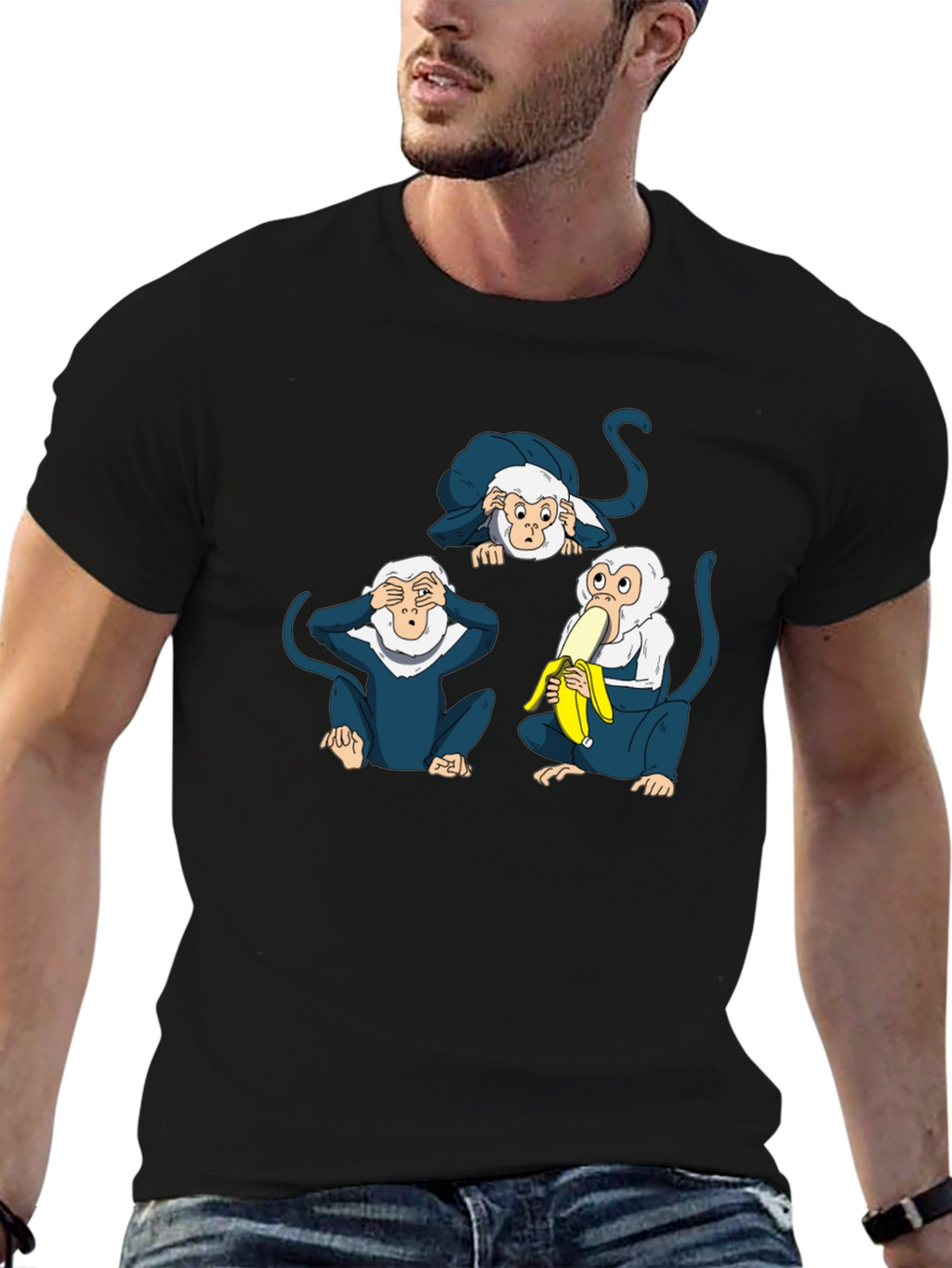 Novelty Monkey See Hear Speak T-Shirt