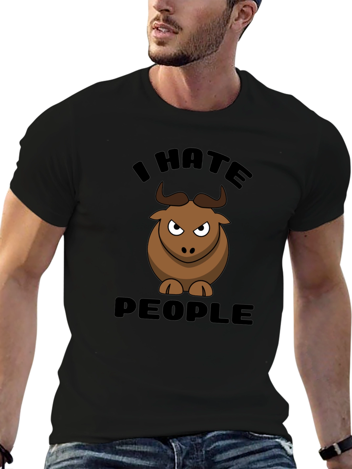 I Hate People Bull Graphic Tee