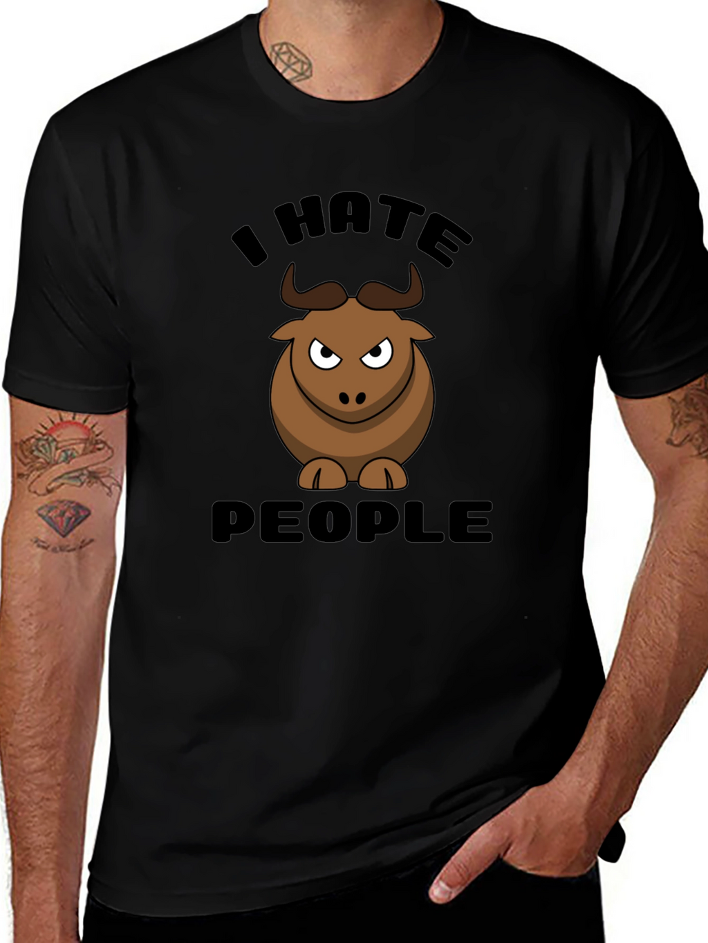 I Hate People Bull Graphic Tee