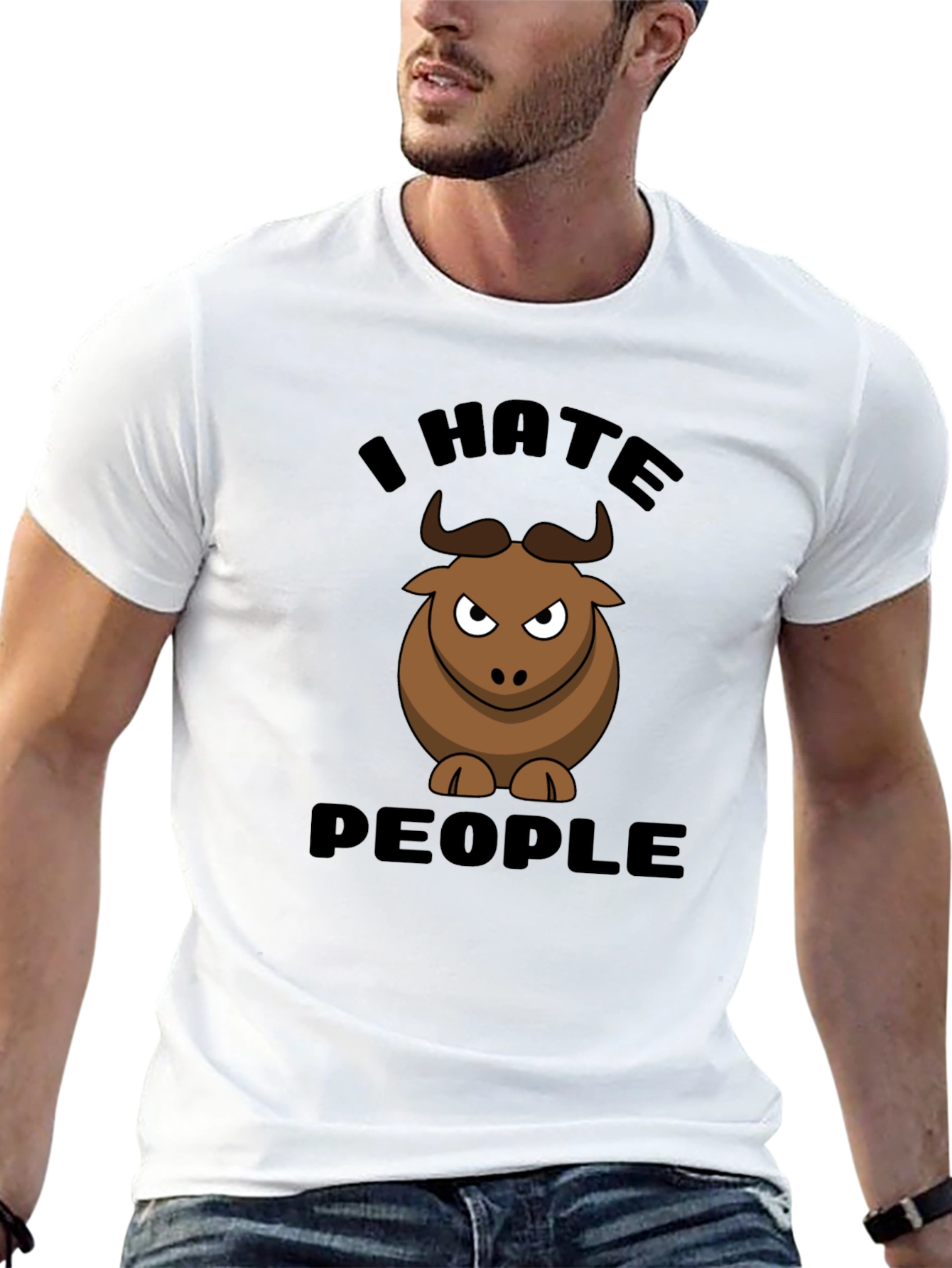 I Hate People Bull Graphic Tee