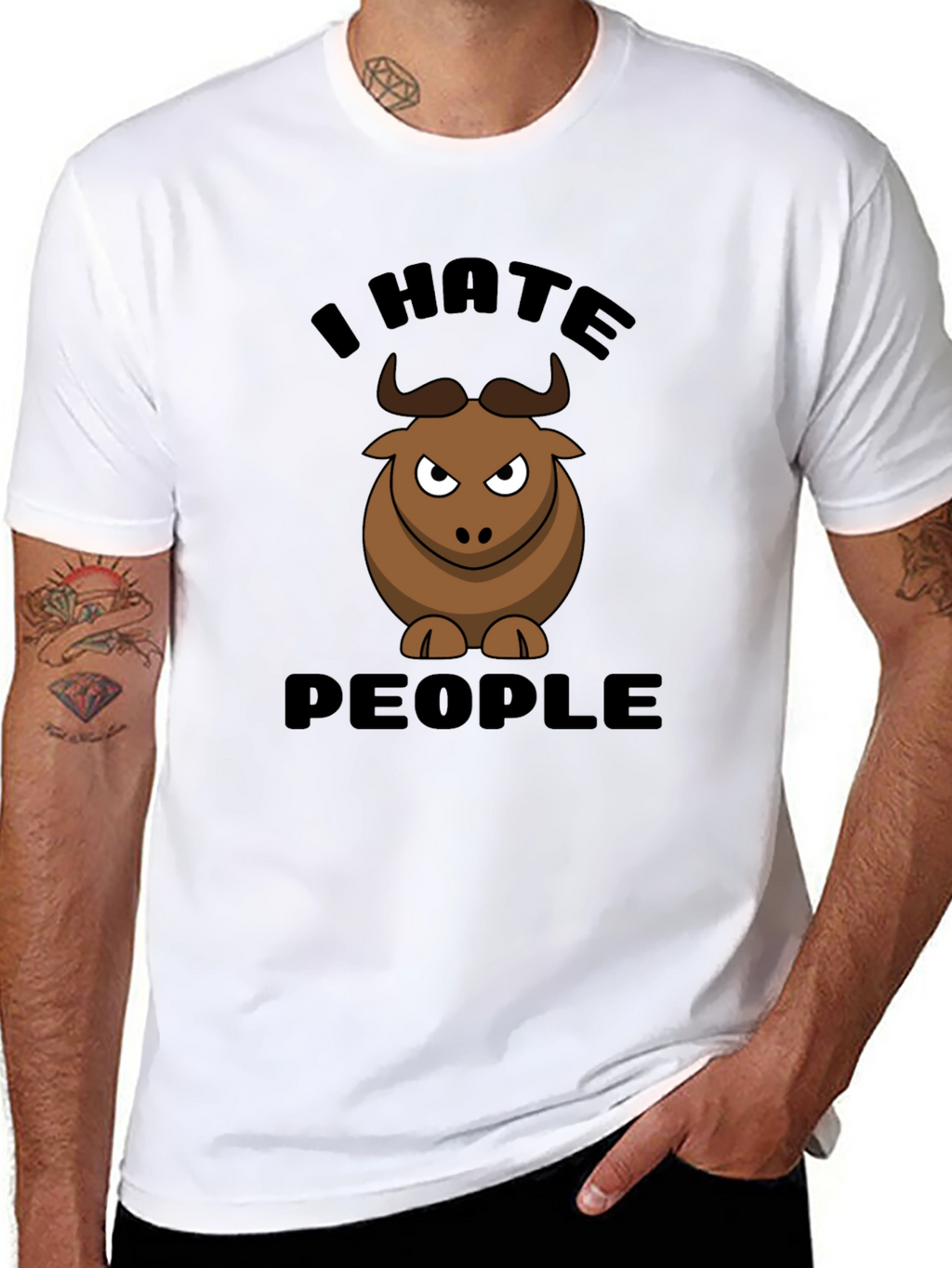 I Hate People Bull Graphic Tee