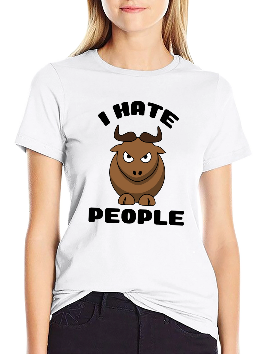 I Hate People Bull Graphic Tee
