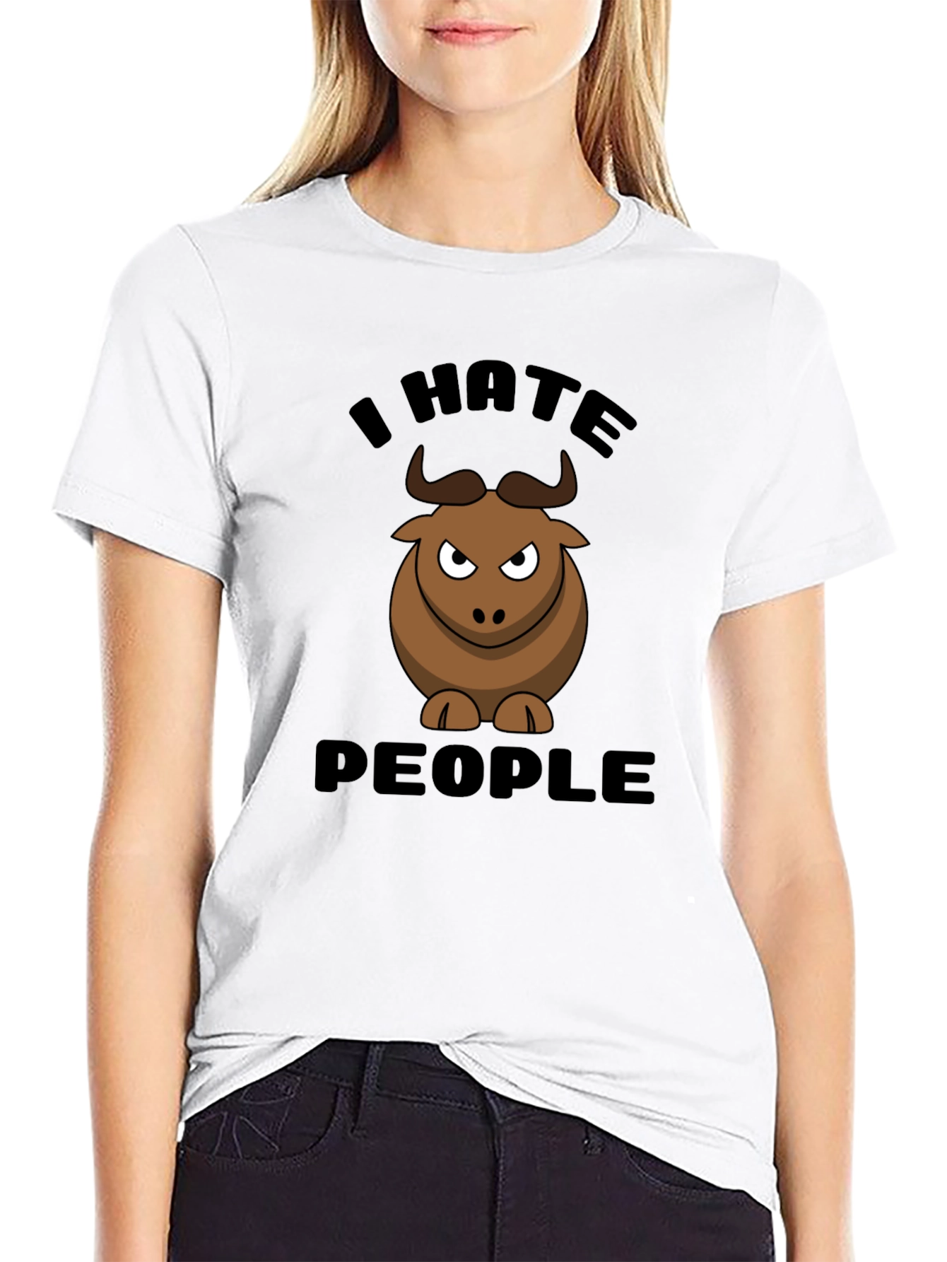 I Hate People Bull Graphic Tee