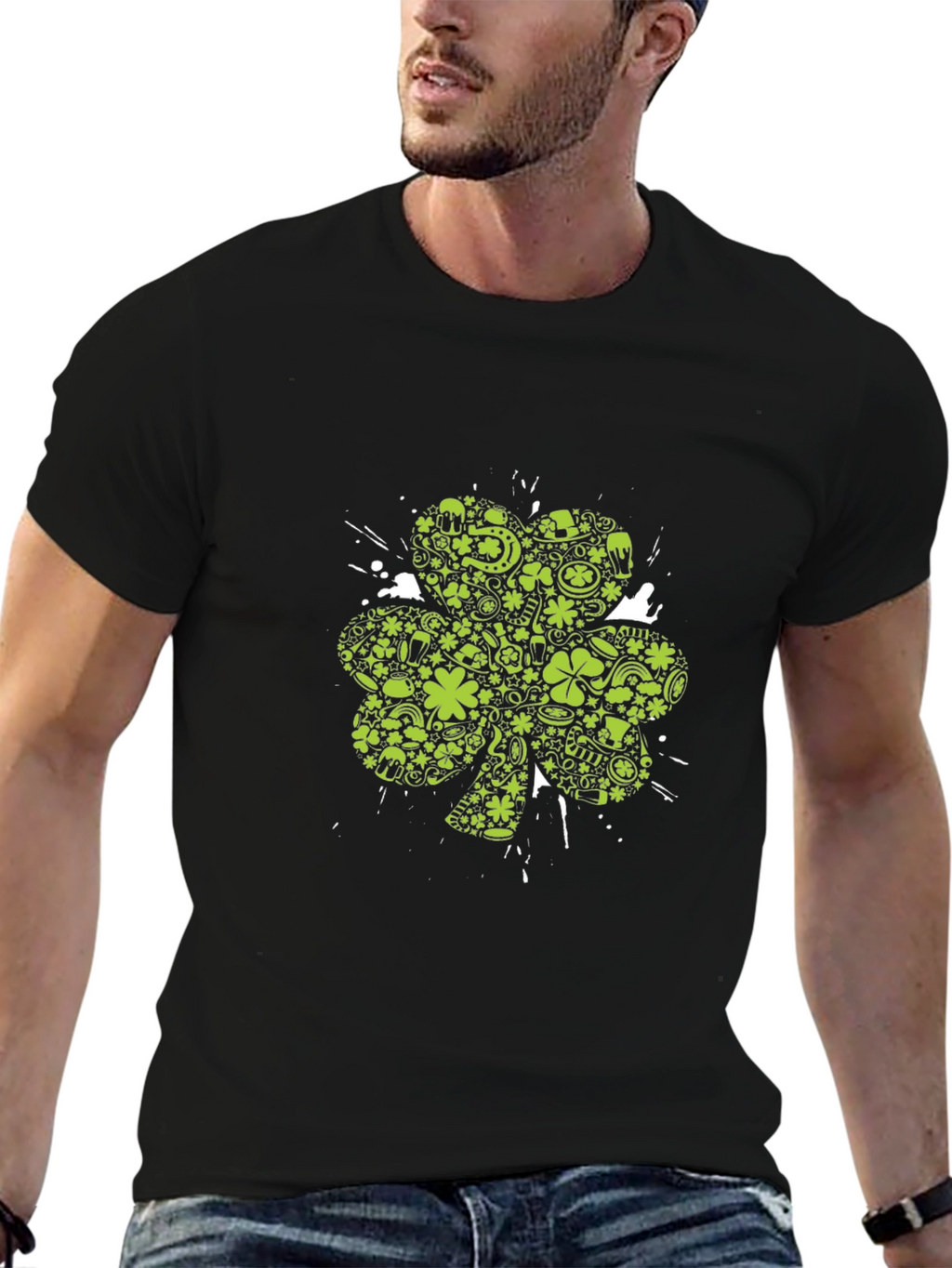 St. Patricks Day Clover Graphic Tee